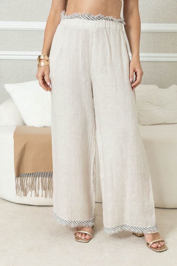 Calça Alma Linho BEGE - Loja Linho Italiano