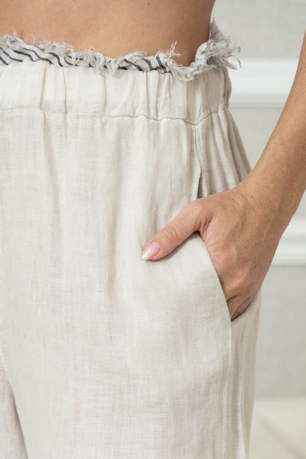 Calça Alma Linho BEGE - Loja Linho Italiano