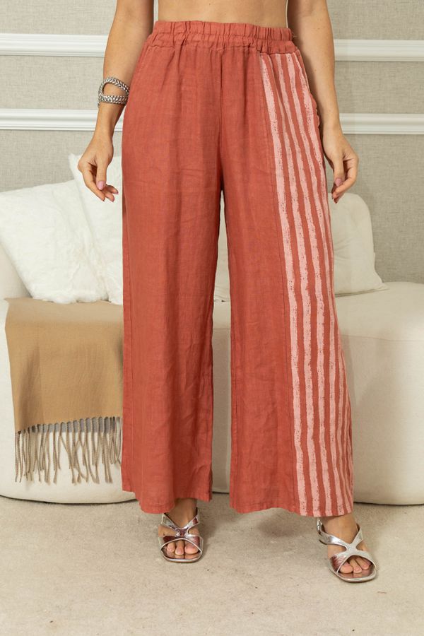 Calça Amalia Linho CJ GOIABA - Loja Linho Italiano