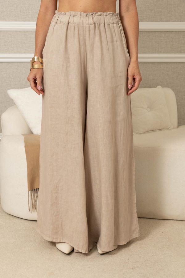 CALÇA ANDREA BEGE - Loja Linho Italiano