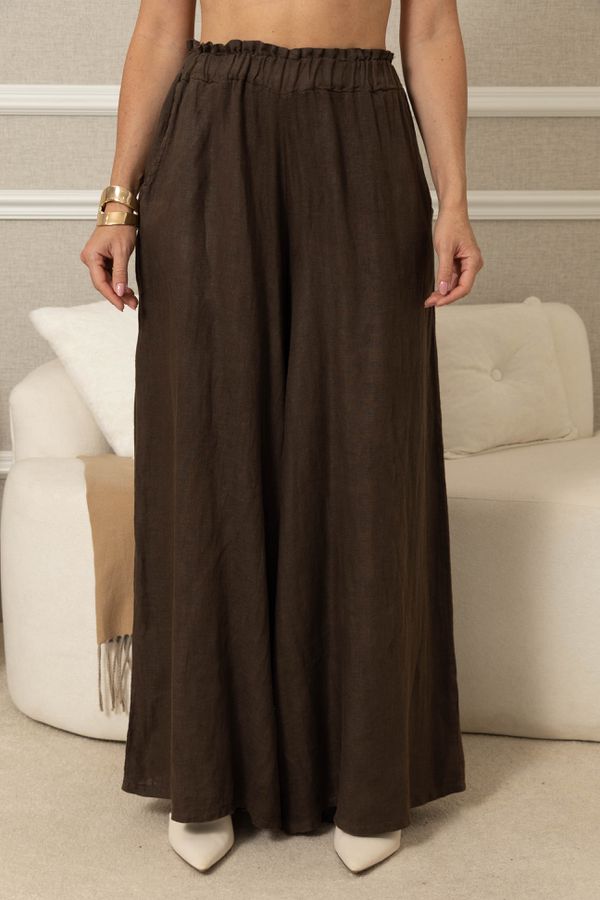 CALÇA ANDREA MARROM - Loja Linho Italiano