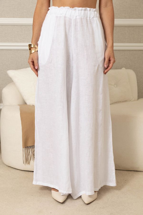 CALÇA ANDREA BRANCO - Loja Linho Italiano