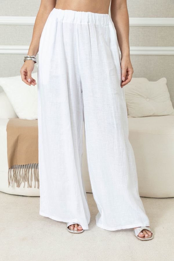 CALÇA ANDRESA LINHO BRANCO - Loja Linho Italiano