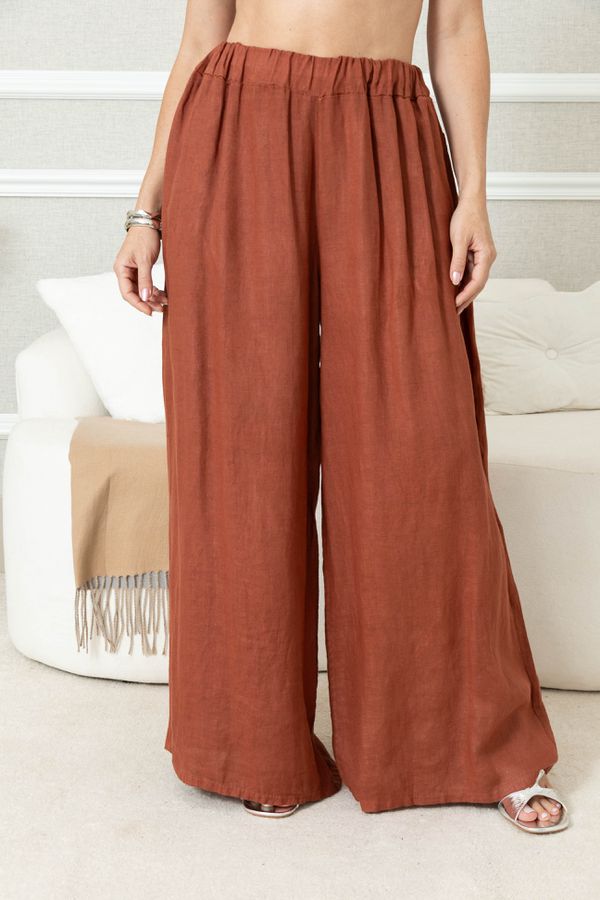 CALÇA ANDRESA LINHO TELHA - Loja Linho Italiano