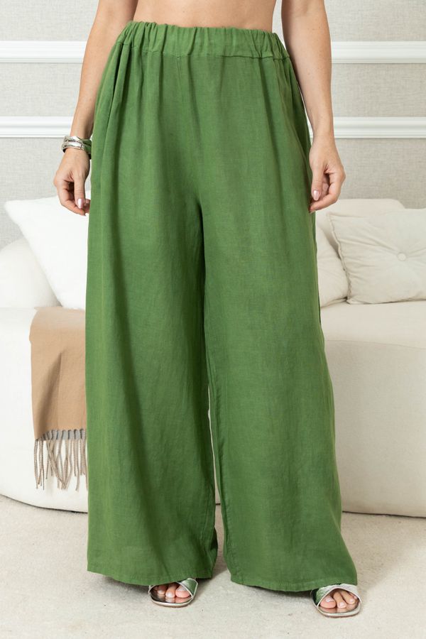 CALÇA ANDRESA LINHO VERDE BANDEIRA - Loja Linho Italiano