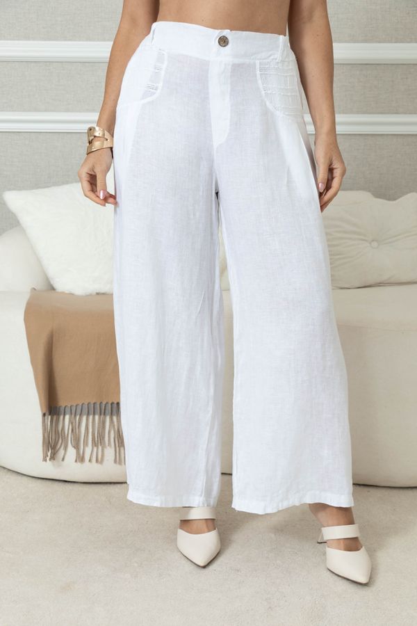 CALÇA BRUNA BRANCO - Loja Linho Italiano