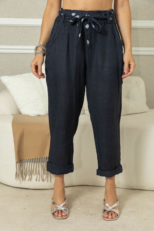 CALÇA IARA CJ MARINHO - Loja Linho Italiano