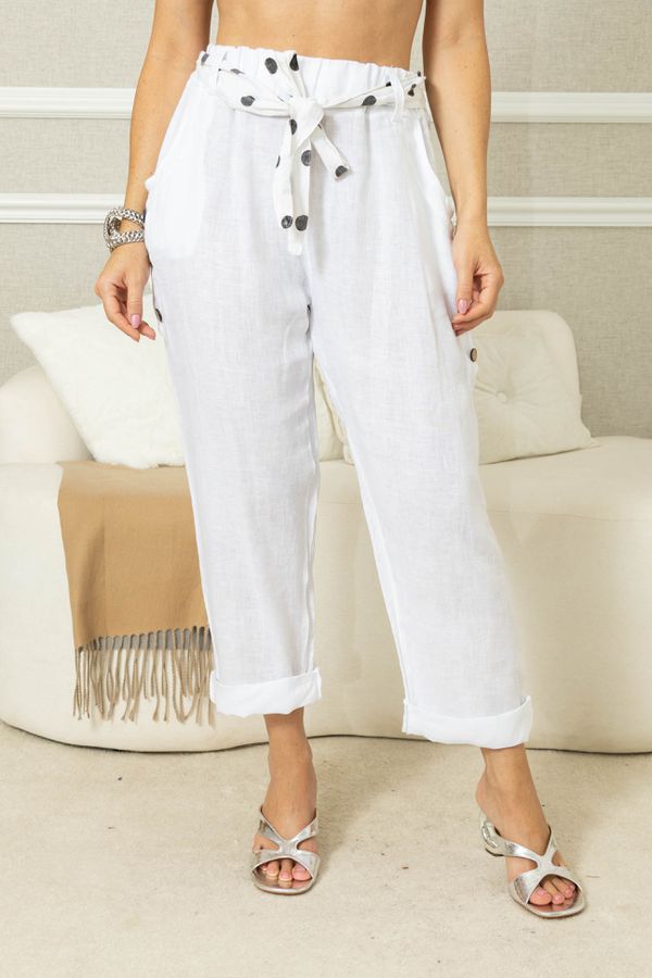 CALÇA IARA CJ BRANCO - Loja Linho Italiano