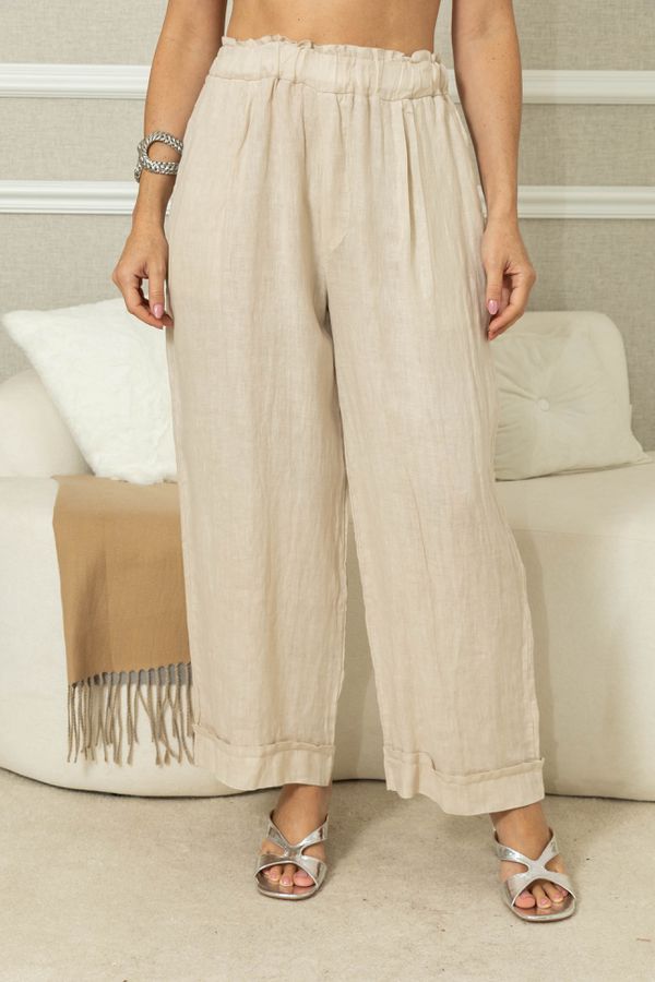 CALÇA JHENIFER BEGE - Loja Linho Italiano