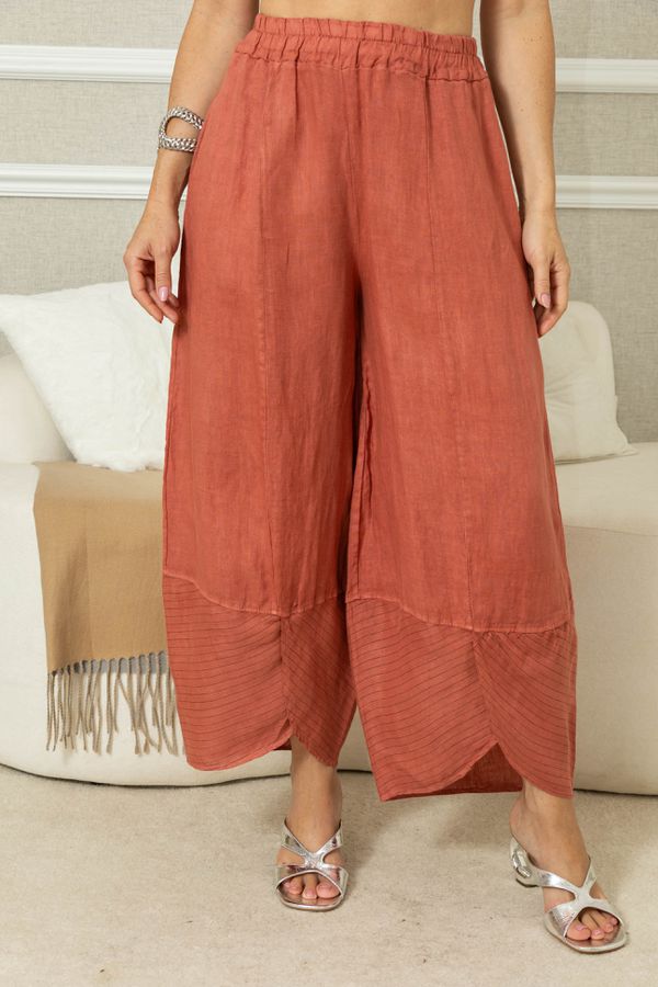 Calça Milka Linho CJ GOIABA - Loja Linho Italiano