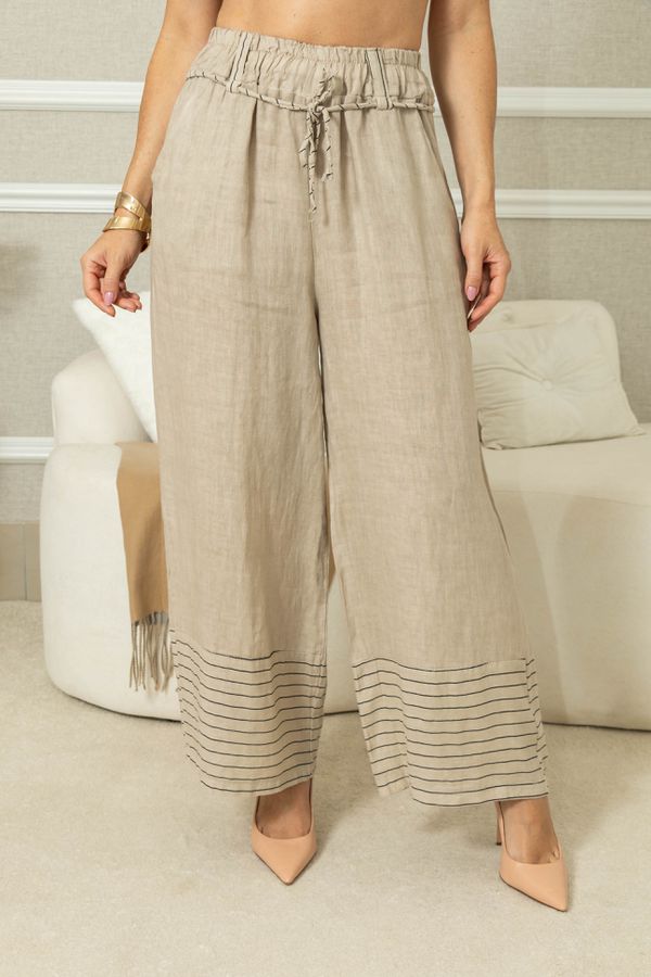 CALÇA OLGA CJ BEGE ESCURO - Loja Linho Italiano