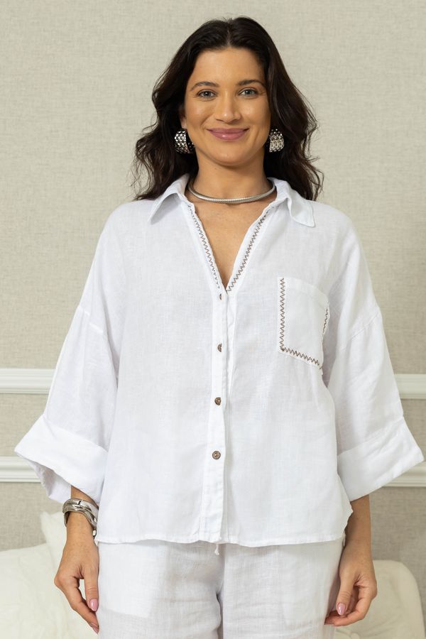 CAMISA CANDURA BRANCO - Loja Linho Italiano