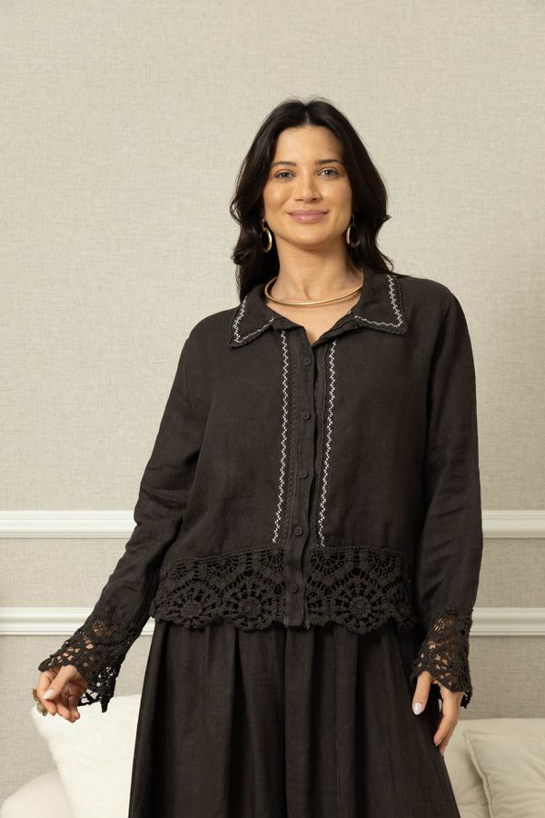 CAMISA LINA CJ CHOCOLATE - Loja Linho Italiano