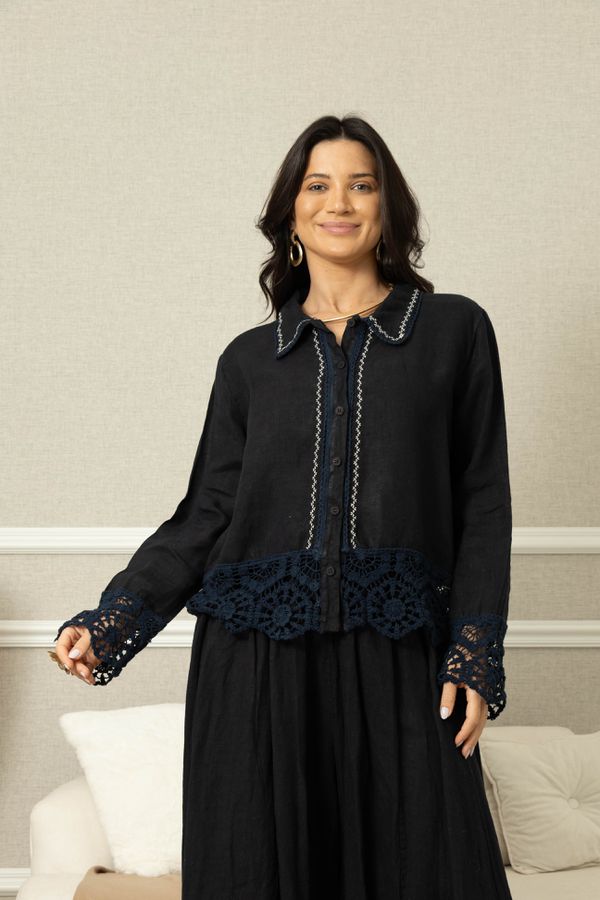 CAMISA LINA CJ MARINHO - Loja Linho Italiano