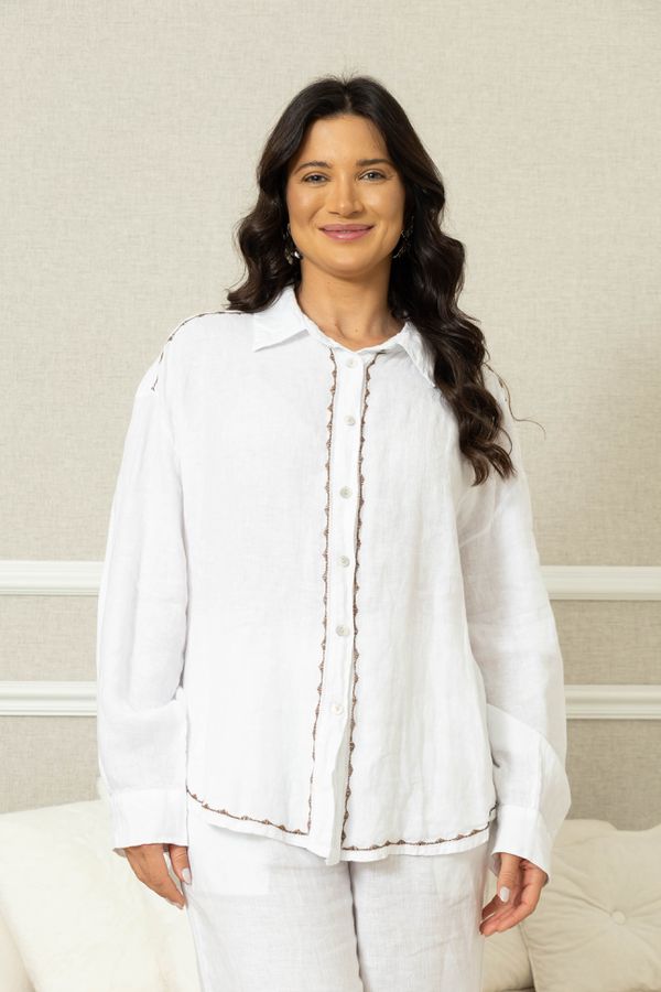 CAMISA LINDA LUZ BRANCO - Loja Linho Italiano