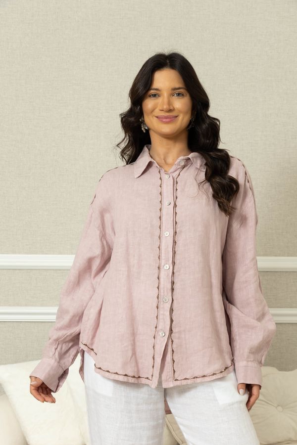 CAMISA LINDA LUZ ROSE - Loja Linho Italiano
