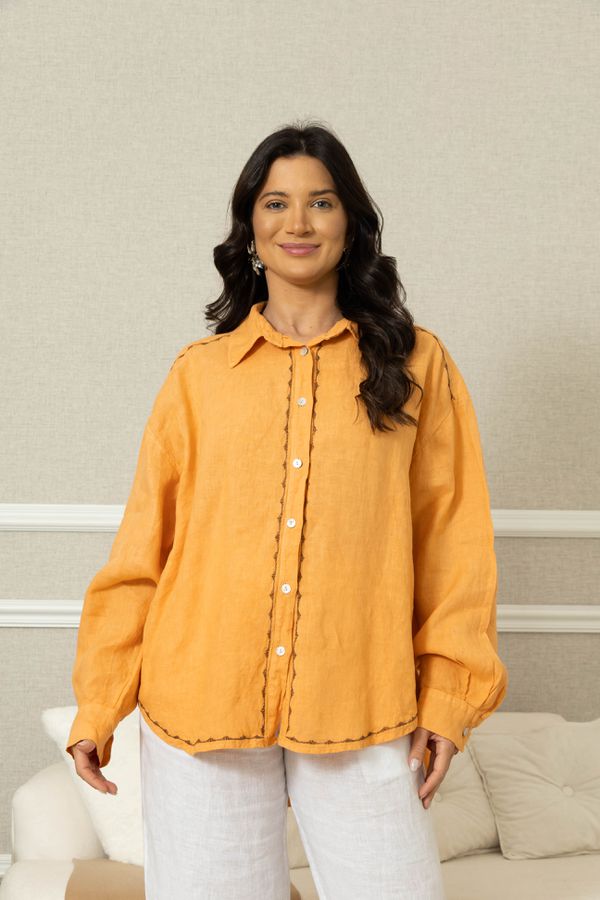 CAMISA LINDA LUZ TANGERINA - Loja Linho Italiano