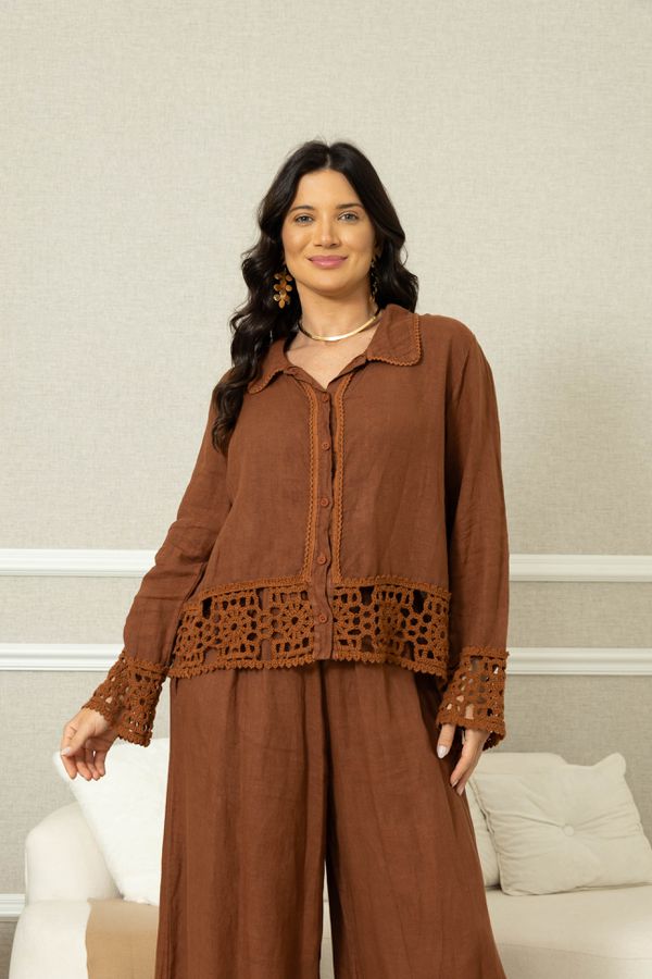 CAMISA LÓTUS CJ TERRA COTA - Loja Linho Italiano