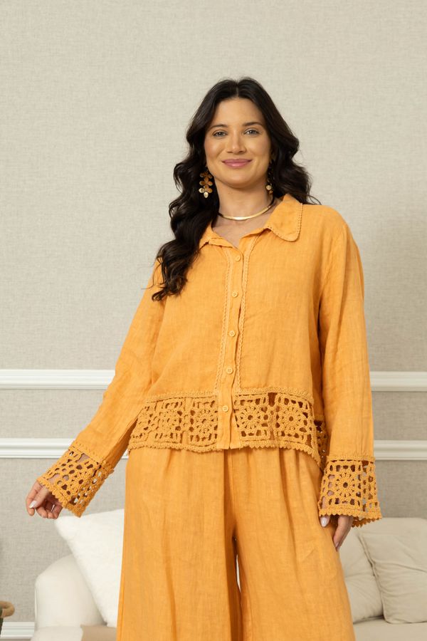 CAMISA LÓTUS CJ TANGERINA - Loja Linho Italiano