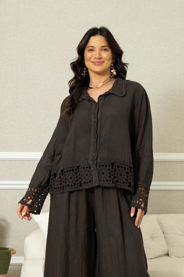 CAMISA LÓTUS CJ CHOCOLATE - Loja Linho Italiano