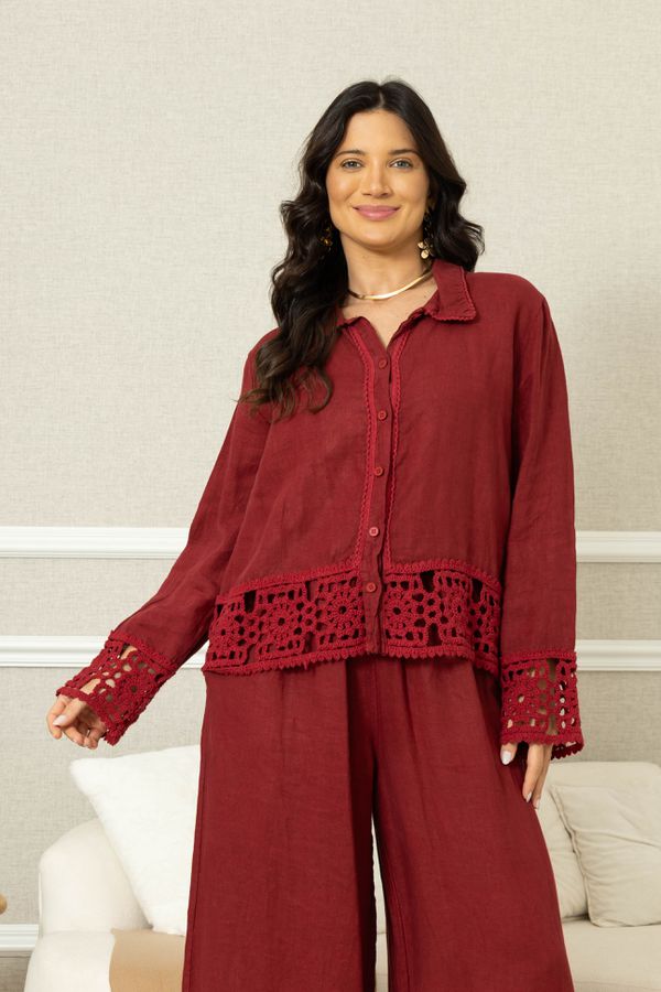 CAMISA LÓTUS CJ BORDO - Loja Linho Italiano