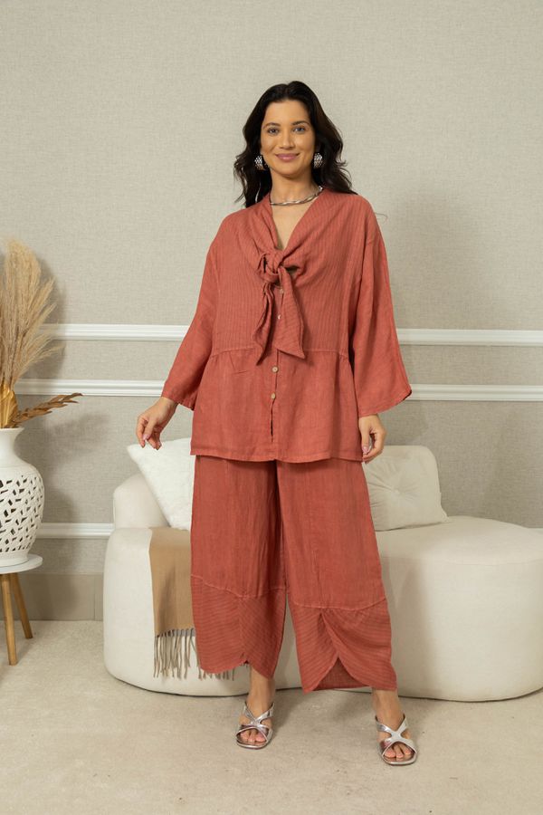 Camisa Milka Linho CJ GOIABA - Loja Linho Italiano