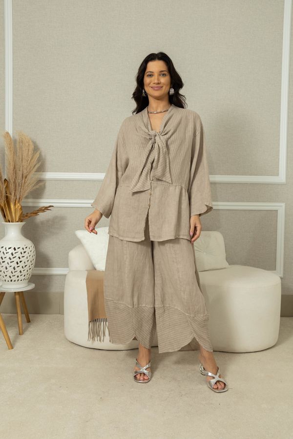 Camisa Milka Linho CJ BEGE - Loja Linho Italiano