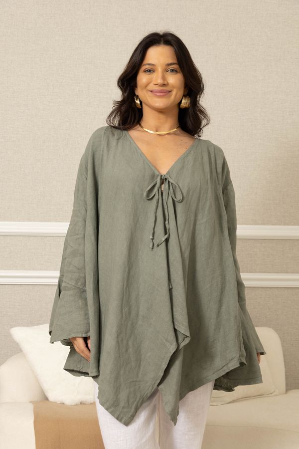 CASAQUETO LOURDES MENTA - Loja Linho Italiano