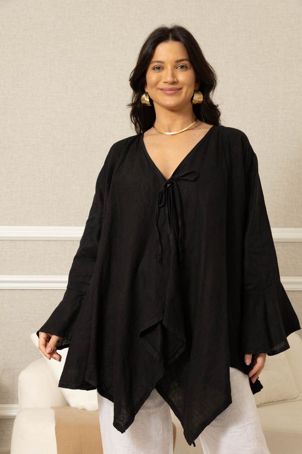 CASAQUETO LOURDES PRETO - Loja Linho Italiano