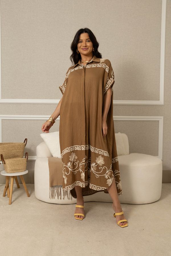 CHEMISE JUDITE CARAMELO - Loja Linho Italiano