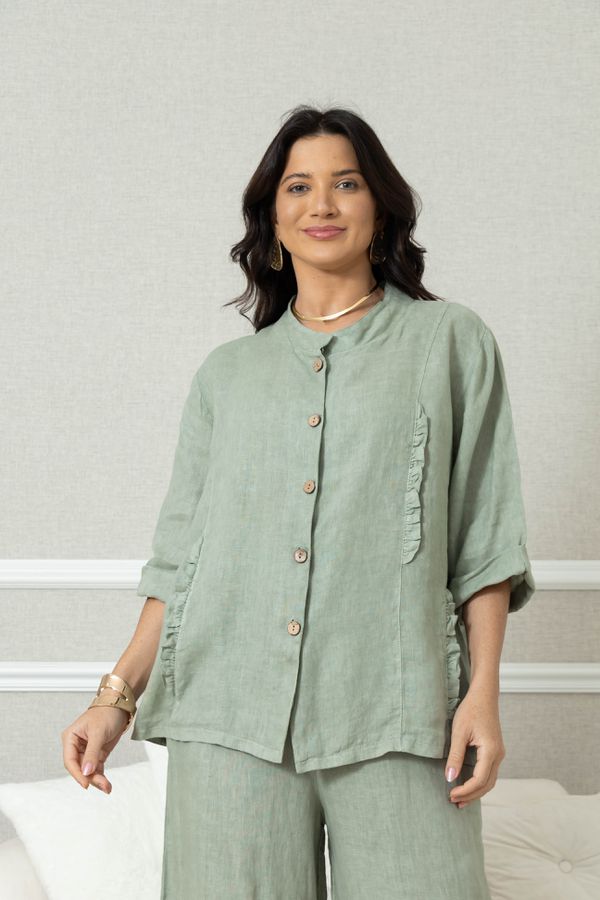 Camisa Bia CJ Linho MENTA - Loja Linho Italiano