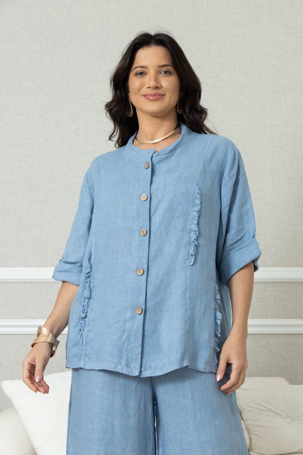 Camisa Bia CJ Linho JEANS - Loja Linho Italiano