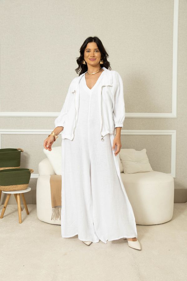 PARKA NATURALLE CJ BRANCO - Loja Linho Italiano