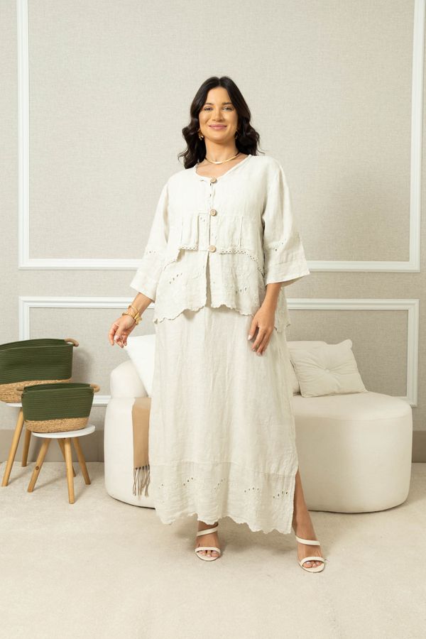 BATA PUREZA BEGE - Loja Linho Italiano