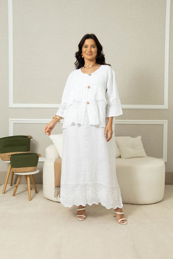 BATA PUREZA BRANCO - Loja Linho Italiano