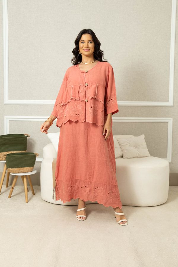 BATA PUREZA GOIABA - Loja Linho Italiano