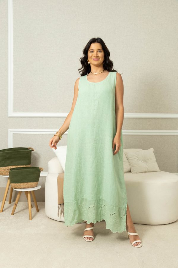 VESTIDO PUREZA VERDE AGUA - Loja Linho Italiano