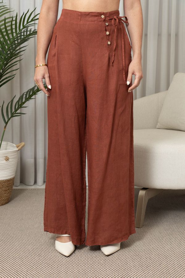 CALÇA ANGELICAL TELHA - Loja Linho Italiano