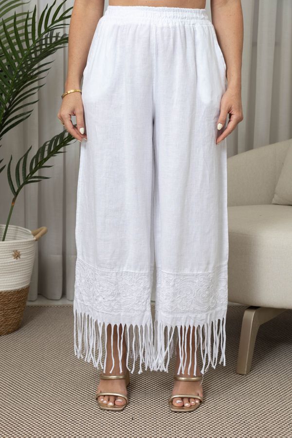 CALÇA LORETA CJ BRANCO - Loja Linho Italiano