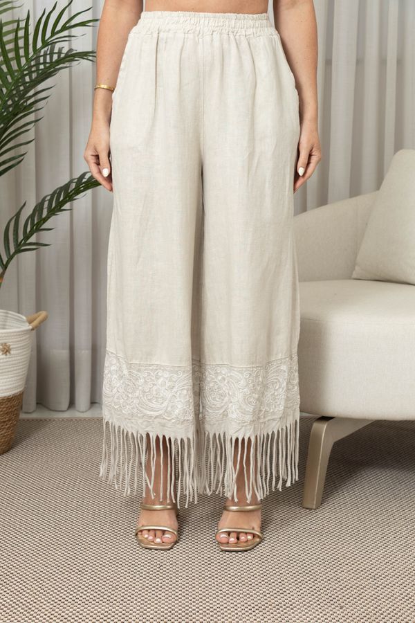 CALÇA LORETA CJ BEGE - Loja Linho Italiano