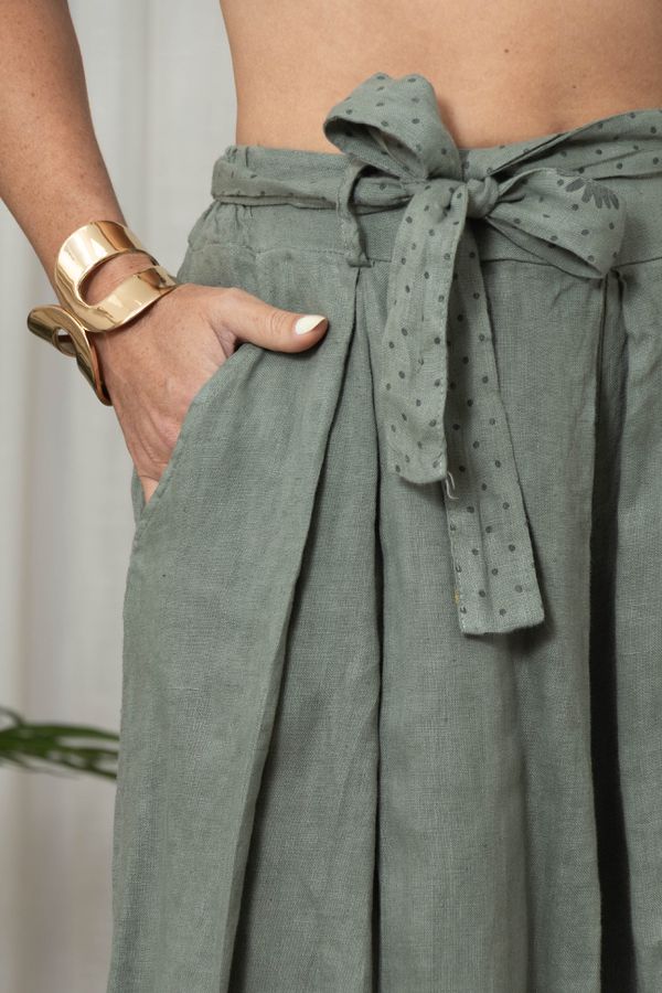 CALÇA MARGARIDA CJ MILITAR - Loja Linho Italiano