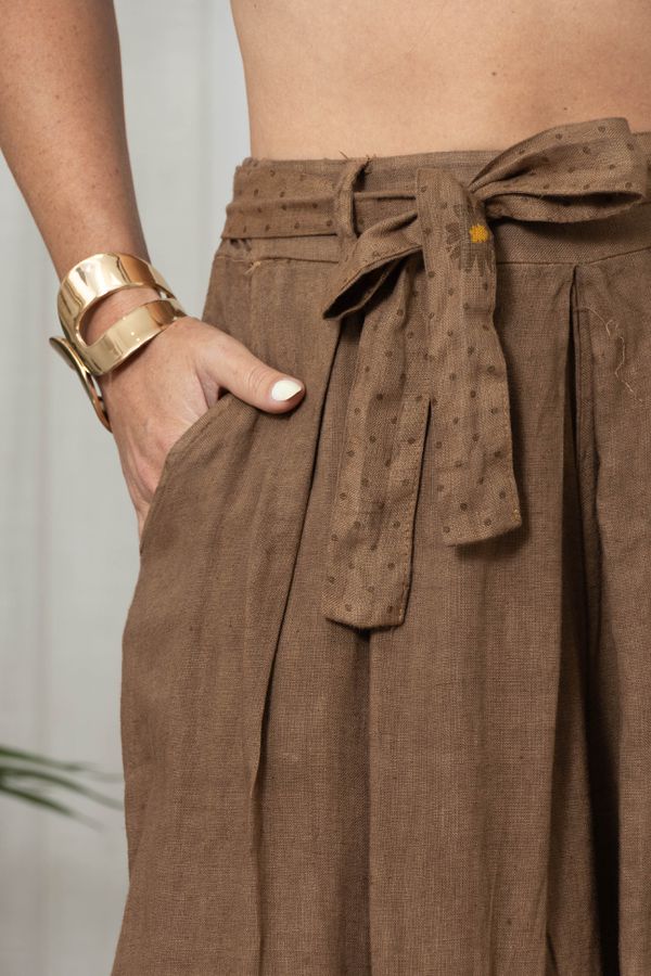 CALÇA MARGARIDA CJ MOCCA - Loja Linho Italiano