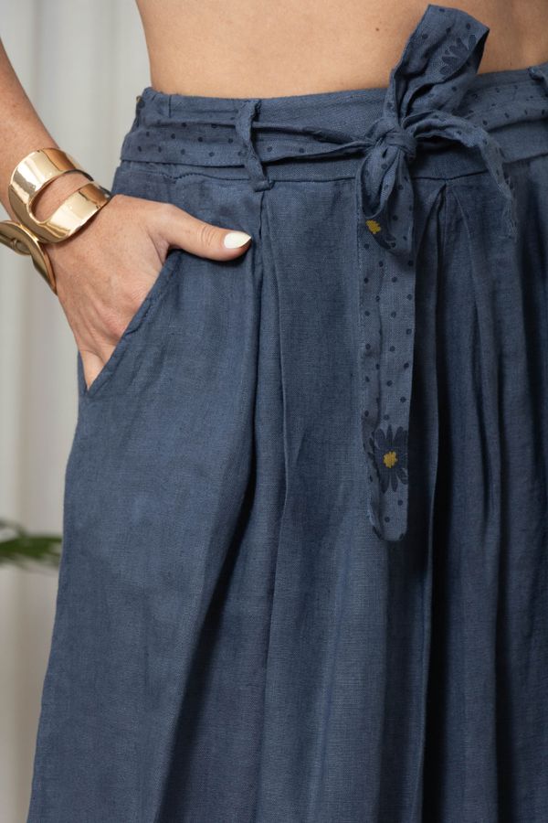 CALÇA MARGARIDA CJ MARINHO - Loja Linho Italiano