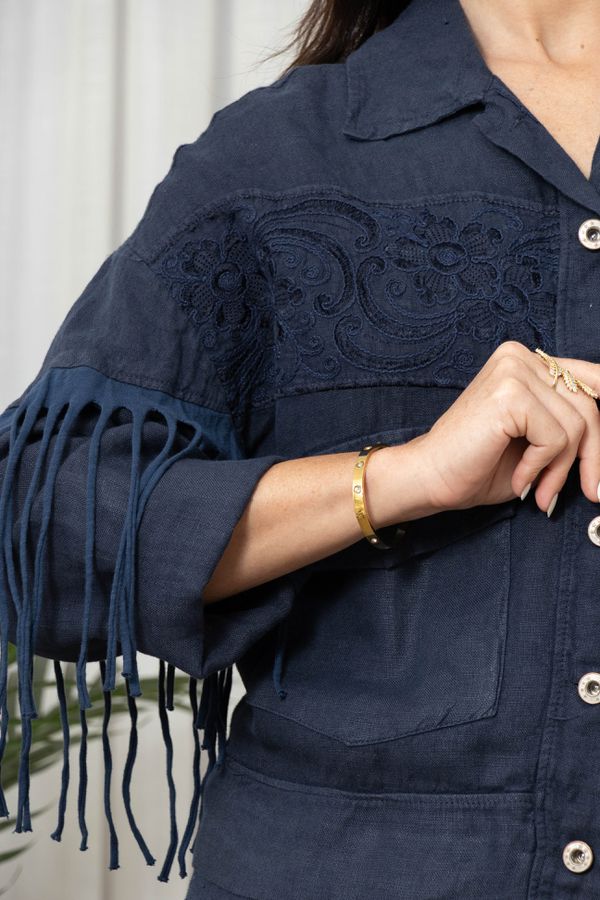 JAQUETA LORETA CJ MARINHO - Loja Linho Italiano