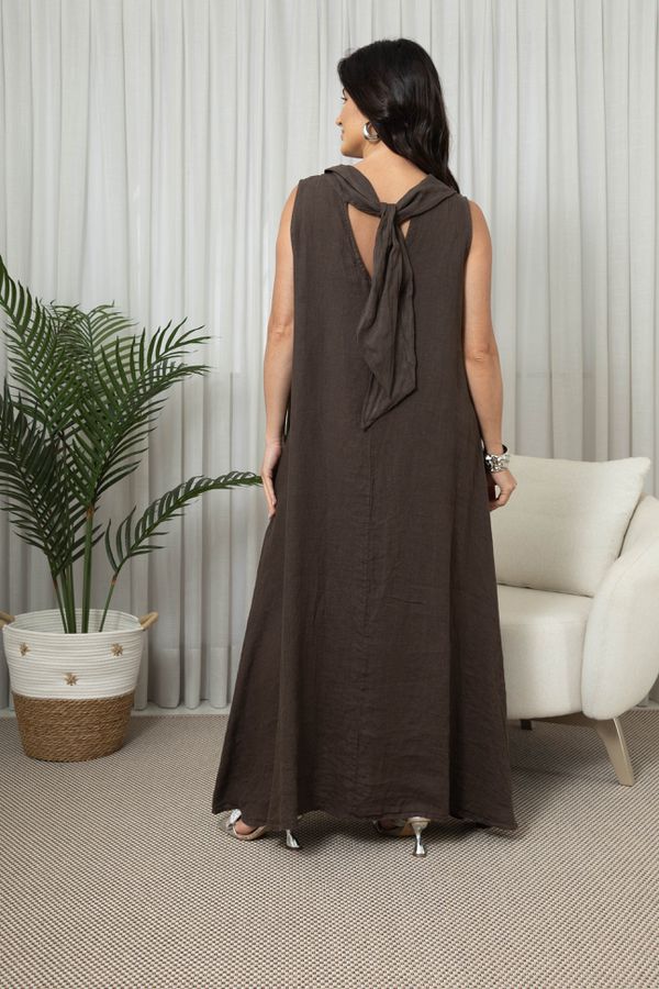 VESTIDO DAFINE CHOCOLATE - Loja Linho Italiano