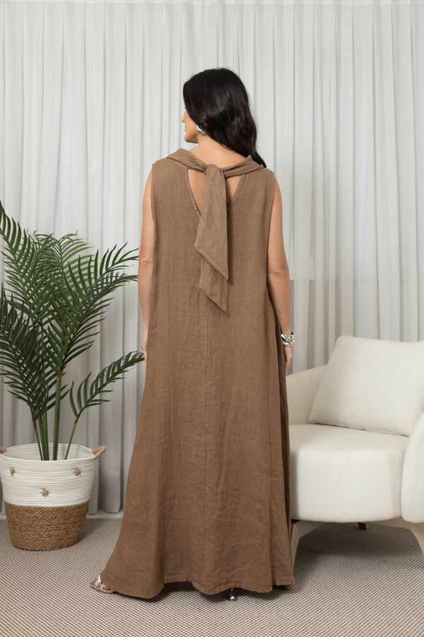 VESTIDO DAFINE MOCCA - Loja Linho Italiano