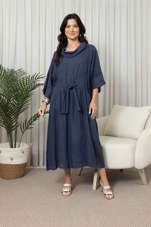 VESTIDO MIRELA MARINHO - Loja Linho Italiano