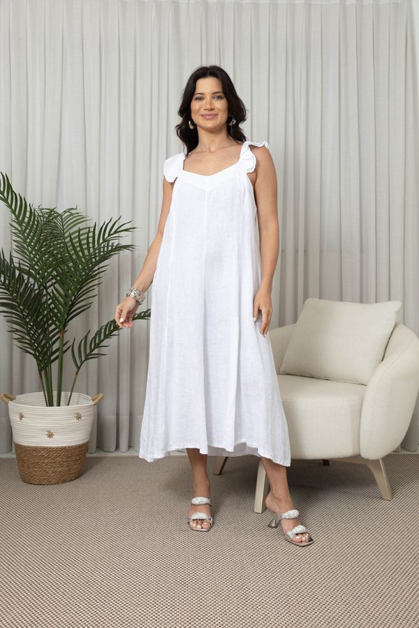 VESTIDO OFÉLIA BRANCO - Loja Linho Italiano