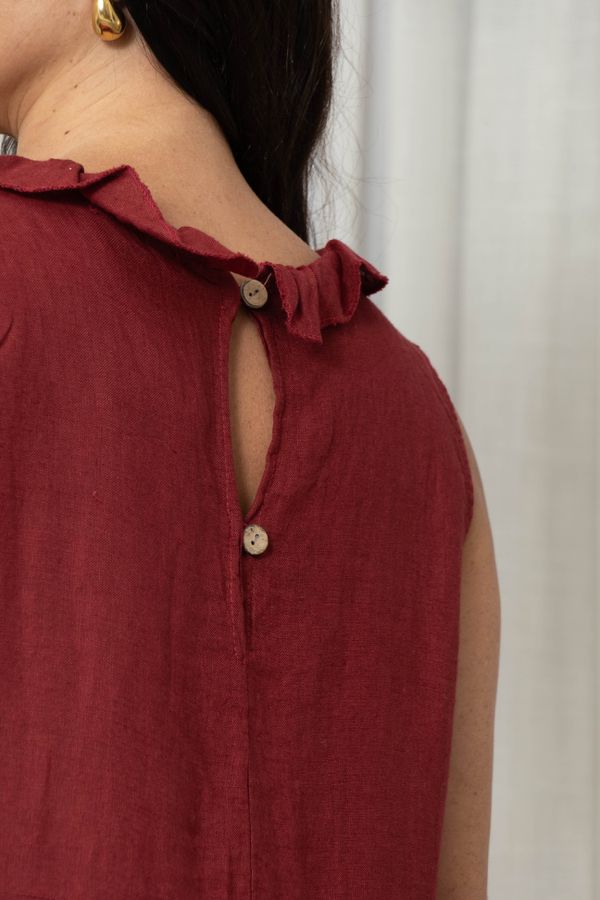 VESTIDO SAMELA BORDO - Loja Linho Italiano