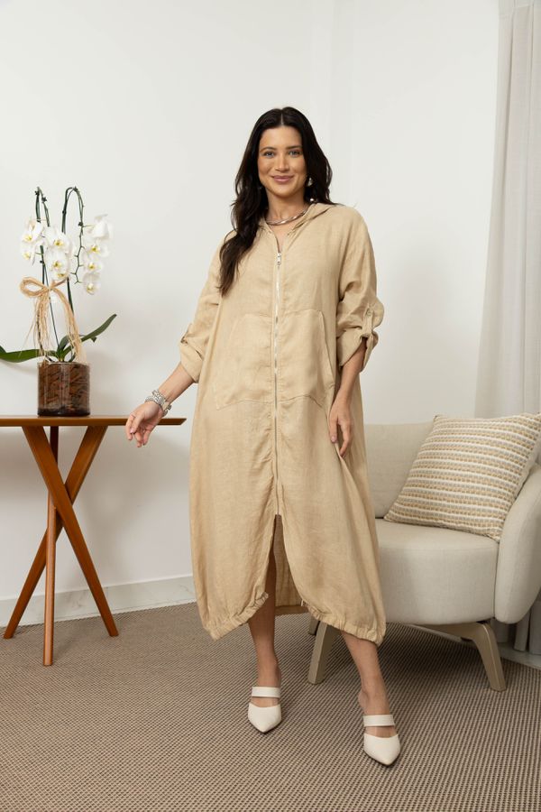 CHEMISE LEDA CARAMELO - Loja Linho Italiano